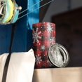 thumbnail image 3 of 20oz Tumblers Red and Black Christmas Snowflake Pattern Stainless Steel Vacuum Insulated Double Wall Travel Tumbler Cups Mug with Lid and Straw,Cleaning Brush for Cold & Hot Drinks, 3 of 7