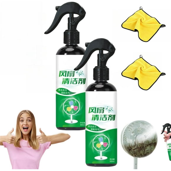 Spray limpiador de ventilador eficaz y multifunción, limpiador de ventilador para ventilador de pie, spray de limpieza de ventilador para todo tipo de ventiladores (2 piezas)