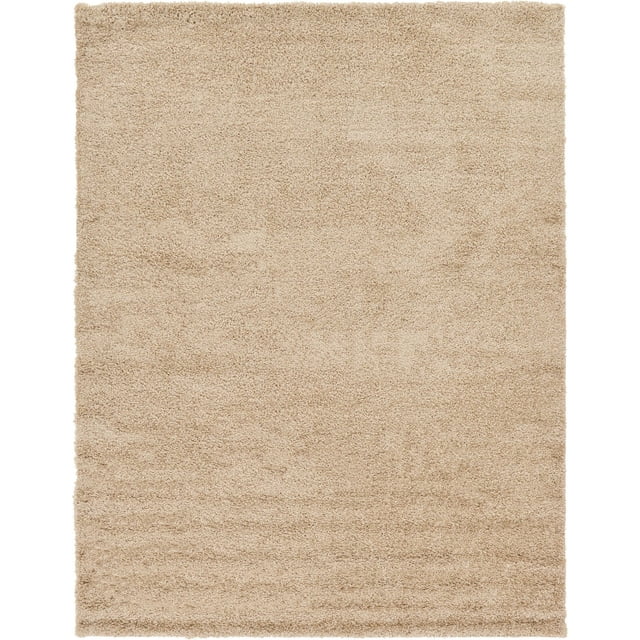 Unique Loom Solo Solid Shag Collection Area Modern Plush Rug Lush & Soft, 9' 0 x 12' 0 Rectangular, Taupe