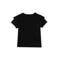 thumbnail image 3 of CCRFTGI Shirts for Child Girls Size 10-12 Ruffle Short Sleeve Casual Loose T-Shirts Cute Little V Neck 2026 Summer Tops Basic Tees Gifts for Girls Black 3-4 Years, 3 of 6