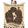 thumbnail image 1 of LHSHID 1st Anniversary Blanket Gifts for Couple One Year Anniversary Wedding Gifts for Boyfriend Girlfriend 1 Year Anniversary Wedding Gifts for Her Him 50x60in, 1 of 6