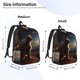 thumbnail image 2 of Disketp Pyramid Desert Cat Mochila de Lona Estampada, Mochila Escolar de Viaje Ligera para Estudiantes y Portátil-Medium, 2 of 5