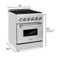 thumbnail image 2 of ZLINE 24" 2.8 cu. ft. Dual Fuel Range with Gas Stove and Electric Oven in Fingerprint Resistant Stainless Steel and Blue Gloss Door (RAS-BG-24), 2 of 21