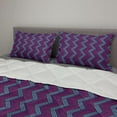 thumbnail image 2 of Abstract Comforter & Sham Bedding Set, Zigzag Connected Geometrical Motifs Colorful Arrangement Pattern, 3 pcs Duvet Set Microfiber Filling Quilt, 5 Sizes, Purple Pale Blue, by Ambesonne, 2 of 4