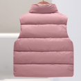 thumbnail image 6 of SuTry Kids Stand Collar Vest Thermal Fall Winter Fleece-Lined Puffer Vest Everyday Outerwear Sleeveless Jacket for Children 4-10 Years(Pink,7 Years), 6 of 6