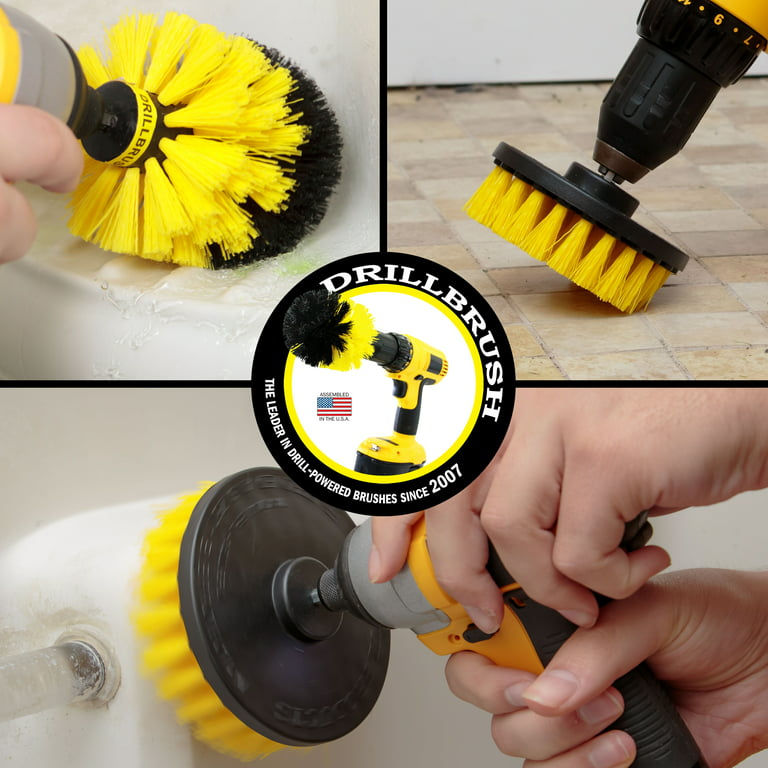 Drill Powered Rotary Scrub Brushes for Shower, Tub, Sink, Tile and Grout by  Drillbrush
