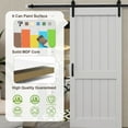 thumbnail image 6 of 42'' x 84'' Sliding Barn Door White Primed Paintable Solid+Manufactured Wood Closet Pantry Interior Doors, 6 of 9