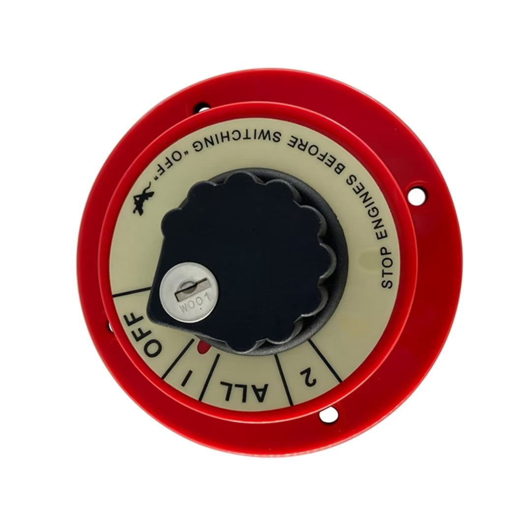 Boat Red Power Disconnect Switch 4 Positions Rotary Battery Isolator with Lock