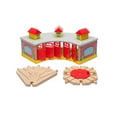 Wooden Train Roundhouse and Turntable Set