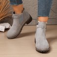 thumbnail image 2 of Chelsea Boots for Women Ankle Almond Toe Low Block Heel Buckle Strap Elastic Side Booties 37, 2 of 5