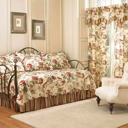 Waverly Charleston Chirp 5-Piece Daybed Quilt Set, Papaya Waverly Charleston Chirp 5-Piece Daybed Quilt Set, Papaya - Waverly Charleston Chirp 5-Piece Daybed Quilt Set, Papaya