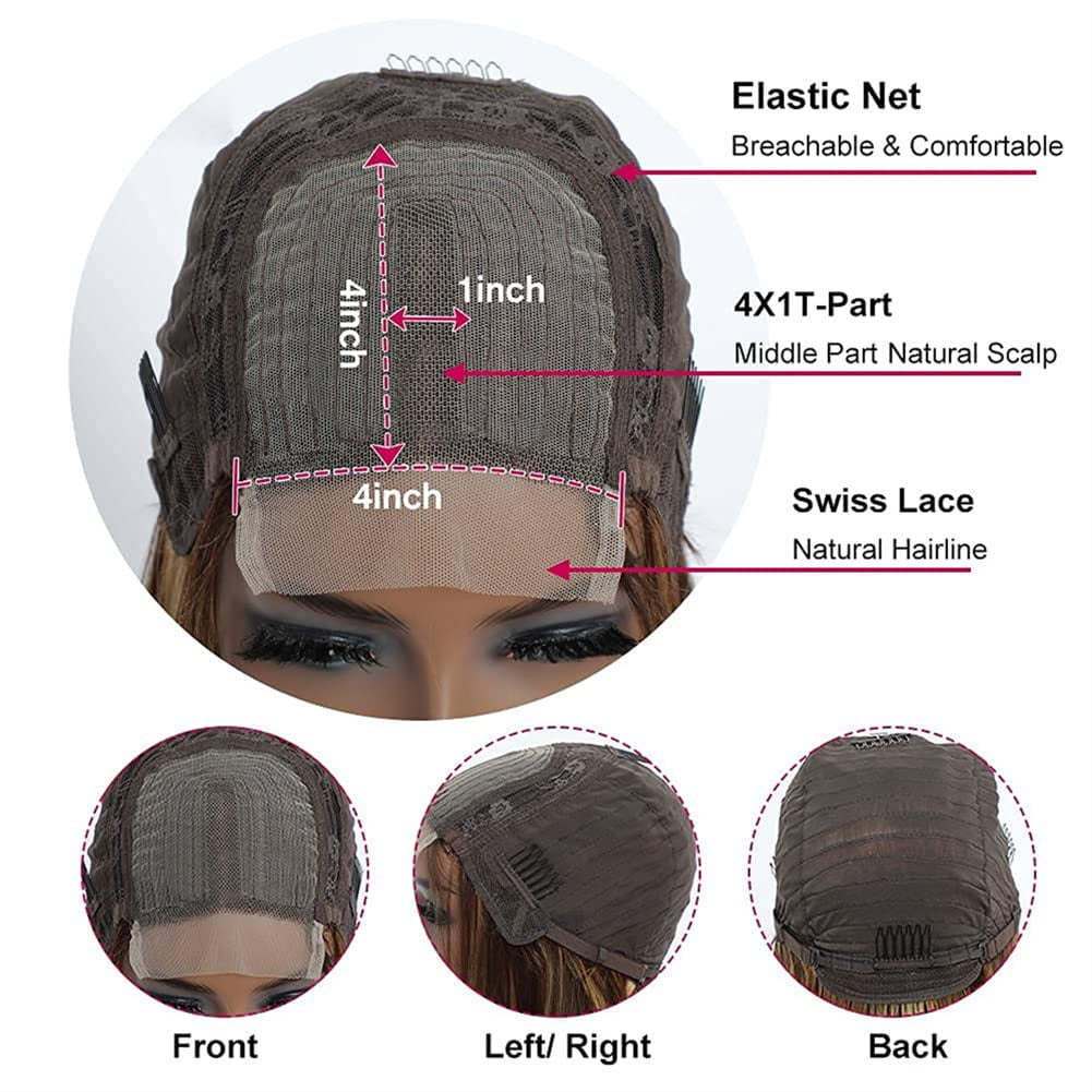 4/27 Highlight Bob Closure Wig Human Hair for Black Women