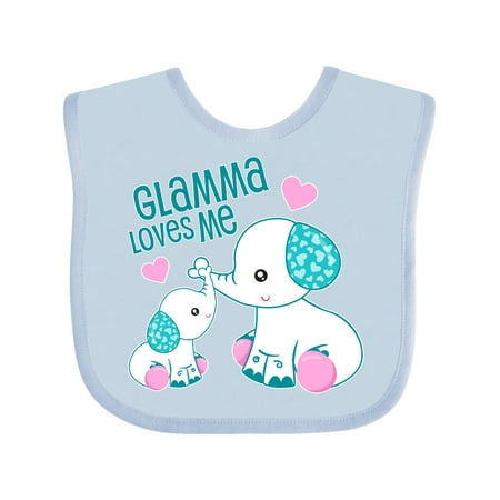 

Inktastic Glamma Loves Me-cute Elephants Gift Baby Boy or Baby Girl Bib