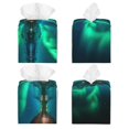 thumbnail image 2 of Yiaed Northern Lights Print Tissue Box Cover, PU Leather Decorative Organizer for Tabletop, Bathroom, Car, Office Creative Decorative, 2 of 7