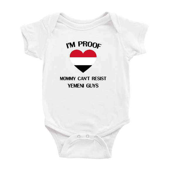 I'm Proof Mommy Can't Resist Yemeni Guys Baby Bodysuit Newborn Clothes Outfits (White, 6-12 Months)