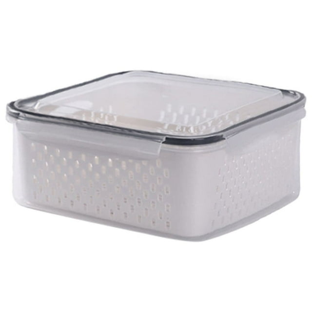 Contenedores para Almacenar Frutas y Verduras, Tapa Hermética, Colador Extraíble, Organizadores Compactos, Fácil Limpieza, Aptos para Refrigerador, Congelador y Despensa, Juego 3 En 1, Tamañ