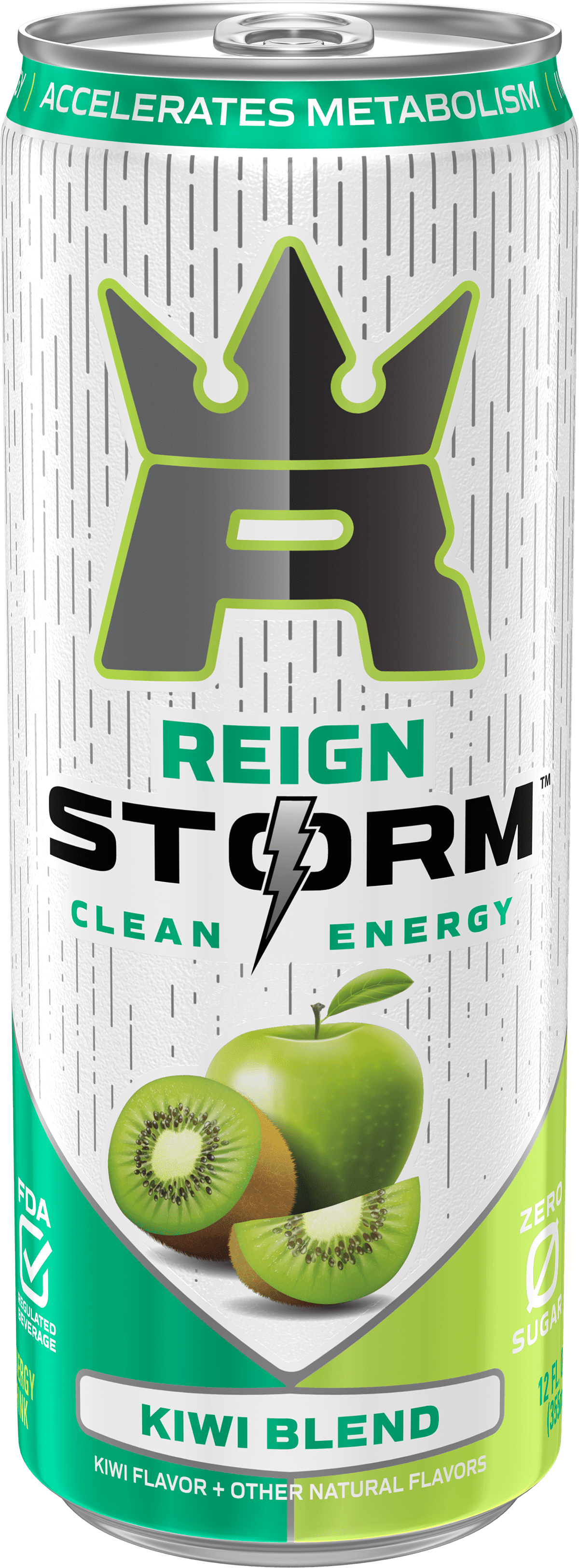 Reign Storm, VP Kiwi Blend, Valencia Orange, Harvest Grape, Clean Energy Drink, 12 fl oz, 12 Pk