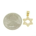 thumbnail image 3 of 14k yellow gold star of David Israel pendant cubic zirconia fine jewelry 1.2g, 3 of 12