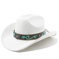 thumbnail image 1 of Classification des Produits Cowboy Chapeau de Cowboy 1 Titre de Produit Chapeau en Denim Western pour Femmes Bord Courbé Chapeau de Jazz pour Usage Quotidien, 1 of 2
