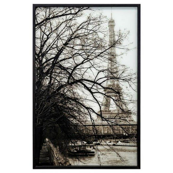 Yosemite Home Decor "Perspective In Paris" Glass Photographic Art in Black