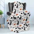 thumbnail image 4 of Cartoon Soft Flannel Fleece Blanket, Funny Bunny in the Forest Doodle Rabbit Butterflies Clouds Woods, Cozy Plush for Indoor and Outdoor Use, 50" x 70", Burnt Orange Grey and White, by Ambesonne, 4 of 5