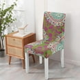 thumbnail image 4 of Decorative Bohemian Paisley Dining Chair Covers 4 Pack Vintage Floral Ethnic Retro Colorful Pattern Washable Polyester Stretch Slipcovers Removable Protector for Classic Dining Room, 4 of 7