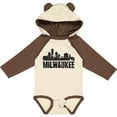 thumbnail image 3 of Inktastic Milwaukee Skyline Grunge Boys or Girls Long Sleeve Baby Bodysuit, 3 of 5
