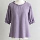 thumbnail image 2 of TaTaai Women's Cotton Round Neck Top, Soft Lightweight, Relaxed Fit, Short Sleeve, Solid Color Ruffle, Casual Daily Multi-Color Gift, 2 of 8