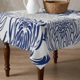 thumbnail image 4 of Navy Blue Chrysanthemum Table Cloth Waterproof Tablecloths, Farmhouse Botanical Floral Modern Tablecloth Dining Table Cover for Kitchen Party Tabletop Outdoor, Square Tablecloth 54x54 Inch, 4 of 9