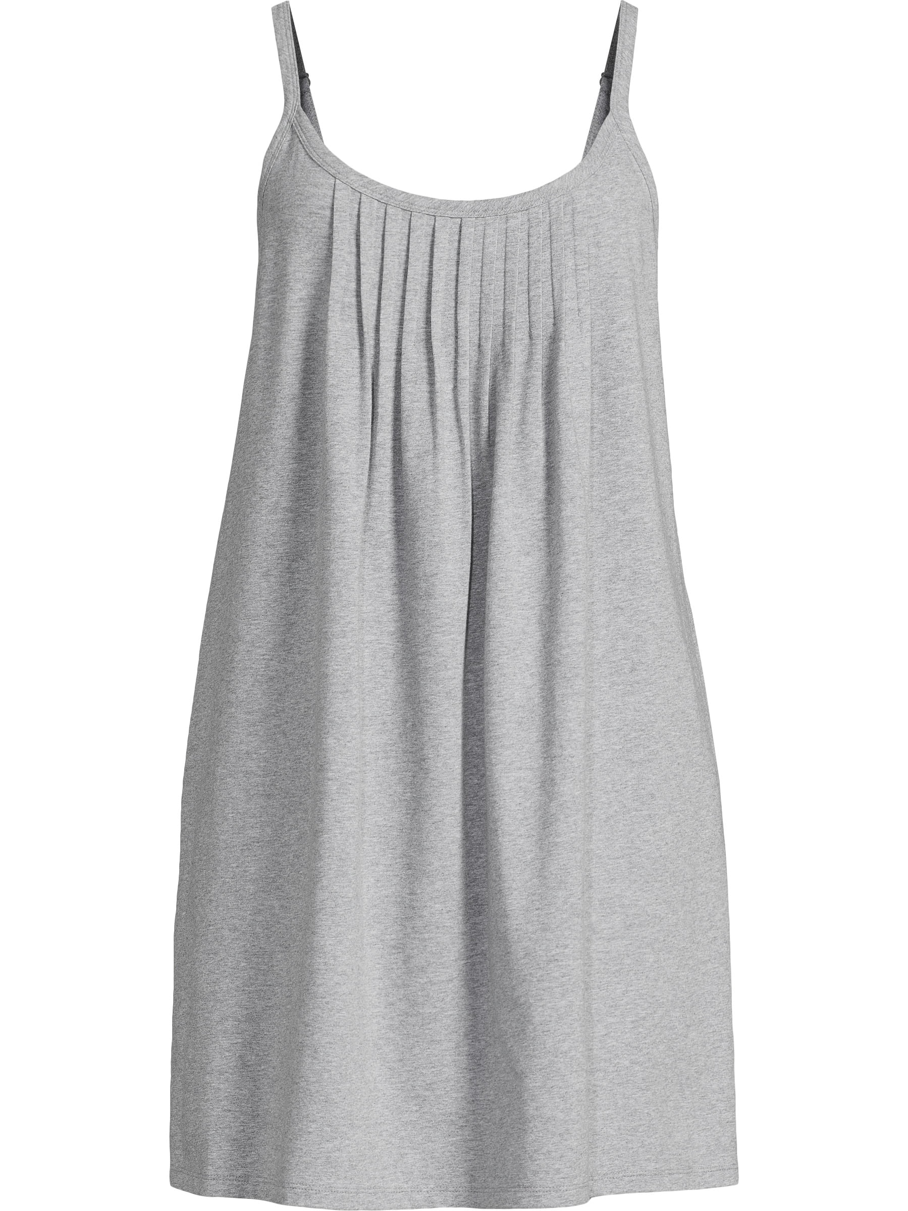 Joyspun Women's Cotton Blend Pleated Sleep Chemise with Pockets, Sizes S to 3X