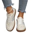 thumbnail image 5 of Women's Ditsy Floral Shoes, Side Stripe and Laces Design, Women's Casual Sports Walking Shoes, Sneaker, Comfortable and Stylish Footwear Dressy Trainers, 37, 5 of 5