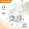thumbnail image 3 of VINGLI Outdoor Glider Chair Wood Patio Glider with Cup Holder, Porch Glider with Smooth Rocking Mechanism, Heavy Duty 600 LBS, White, 3 of 14