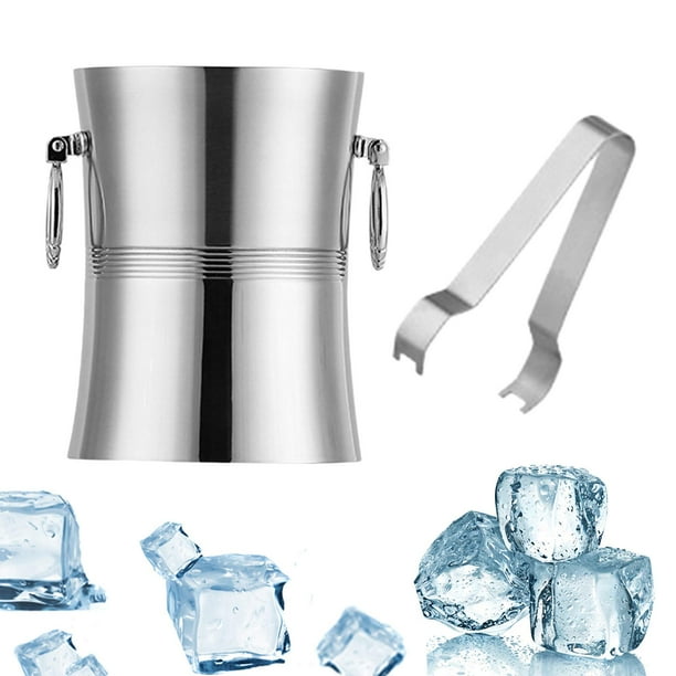 Cubo de hielo de doble pared Macarena Barril de vino de hielo con asa 3L Plata