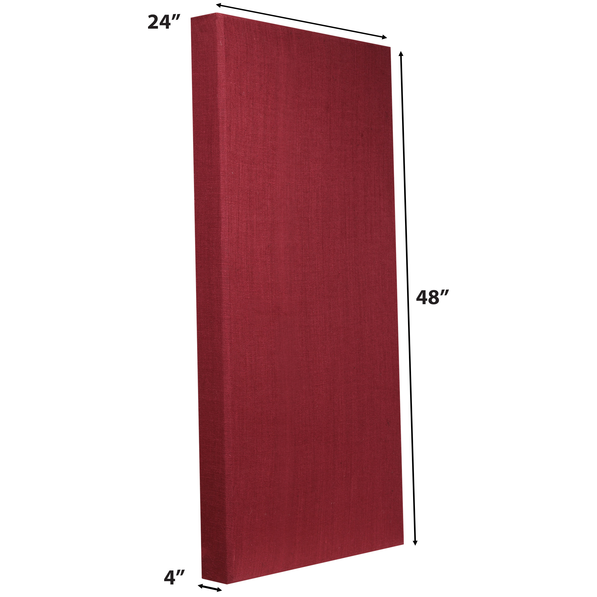ATS Acoustics Sound Absorbing Acoustic Panel 24" x 48" x 4" Beveled Edge (Burgundy)