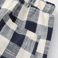thumbnail image 5 of Thousandth Men's Summer Color Plus Size Blocked Checkered Cottonlinen Five Quarter Pants Casual Pants Straight Leg Beach Pants Men's Shorts, 5 of 7