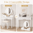 thumbnail image 3 of Ktaxon Vanity Table 10 LED Lights, 5 Drawers Makeup Dressing Desk with Cushioned Stool Set,Bedroom Vanities Set White, 3 of 9