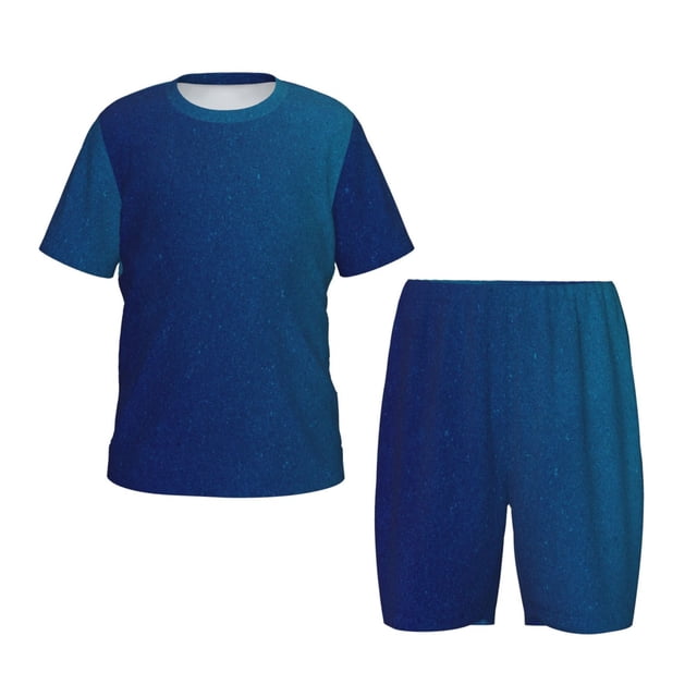 Balery teal blue Conjunto de Pijama Infantil de Manga Corta con Estampado – Ropa de Dormir de Algodón Suave-XX-Large