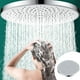 thumbnail image 4 of Rain Shower Head 9 Inch | Silver Finish | Pressure Boosting Large Bathroom Spray Nozzle | Rust Resistant Seamless One Piece | Eco Friendly Water Efficient | Single Head | 22.8x22.8x5cm, 4 of 6