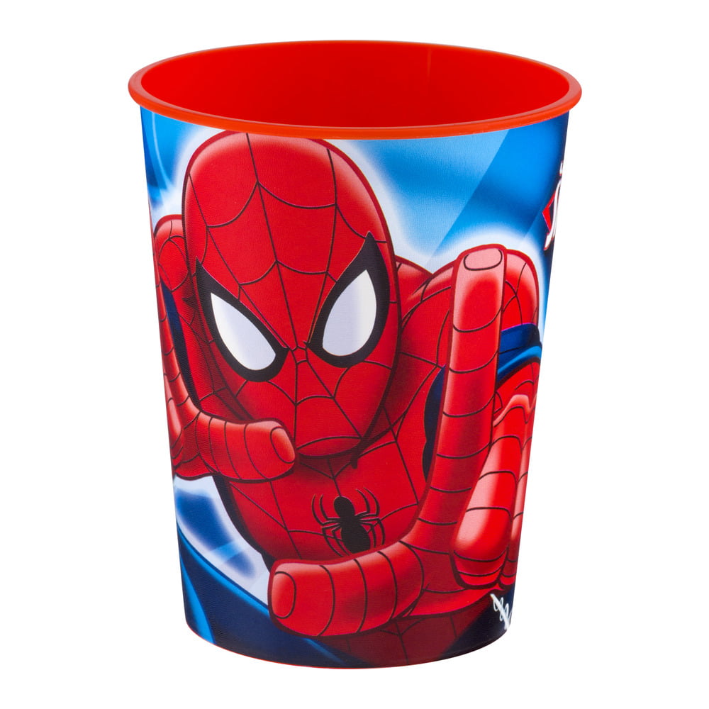  Marvel Spiderman Kids 16 Oz Reusable Cups Party Favor 6 Piece  Bundle with 16 Oz Cup with Lid and Straw Plus Stickers for Boys, Girls