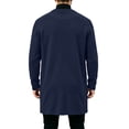 thumbnail image 3 of Jovrlynd Mens Overcoat Long Sleeve Button Fleece Lined Pockets Solid Winter Fashion Long Jacket, S-3XL, 3 of 7