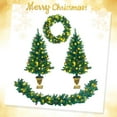 thumbnail image 1 of Topbuy Pré-Éclairé Vacances Noël 4 Pièces Ensemble Porte Couronne & Guirlande & Pack de 2 Arbres d'Entrée W / 200 Lumières LED & Baies Rouges, 1 of 10