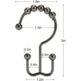 thumbnail image 3 of Shower Curtain Hooks, Shower Curtain Rings, Stainless Steel Shower Curtain Hooks Rust Proof Free Sliding Double Shower Hooks for Curtain, Shower Curtains & Liners (Bronze), 3 of 5