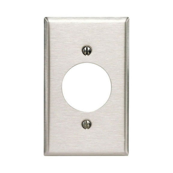 1 Pc, Leviton Commercial Silver 1 Gang Stainless Steel Outlet Wall Plate 1 Pk
