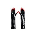 thumbnail image 2 of 2 Pairs Claw Gloves, 17 Inch Long Glossy Patent Halloween Gloves, Gloves with Claws, Halloween Party Accessories, Gothic Gloves for and Spooky Themed Events, Red Claw Details, 2 of 8