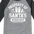 thumbnail image 3 of Instant Message - Property Of Santas Workshop Christmas - Toddler & Youth Raglan Graphic T-Shirt, 3 of 5