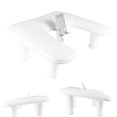 thumbnail image 1 of Manicure Arm Rest with Rotating Phone Holder for Nails Tech, U - Shaped Adjustable Nail Hand Rest Stand PU Leather (White), 1 of 7