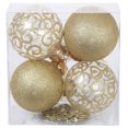 thumbnail image 5 of SLEETLY Big Gold Ornaments for Farmhouse Christmas Tree Holiday Xmas Decorations for Christmas - Large Shatterproof Plastic 4.72 inch Glitter Snow Balls and Snowflakes, Ornament Set of 8, 5 of 5