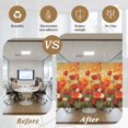 thumbnail image 5 of Retro Floral Window Privacy Film Red White Poppy Flowers Lawn Oil Painting Decorative Glass Window Film UV Blocking Static Cling Non-Adhesive Sticker Covering for Home Door 17.7 x 78.7 inches, 5 of 8