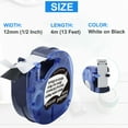 thumbnail image 6 of 5-Pack Label Maker Tape Compatible with Dymo LetraTag Refills for LetraTag Label Maker LT-100H LT-100T QX50 913318 (1/2*13 Feet, 12mm 4m) White on Black, 6 of 7