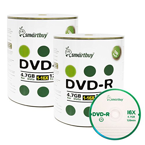 Smart Buy 200 Pack DVD-R 4.7gb 16x Logo Blank Data Video Movie Recordable Disc, 200 Disc 200pk